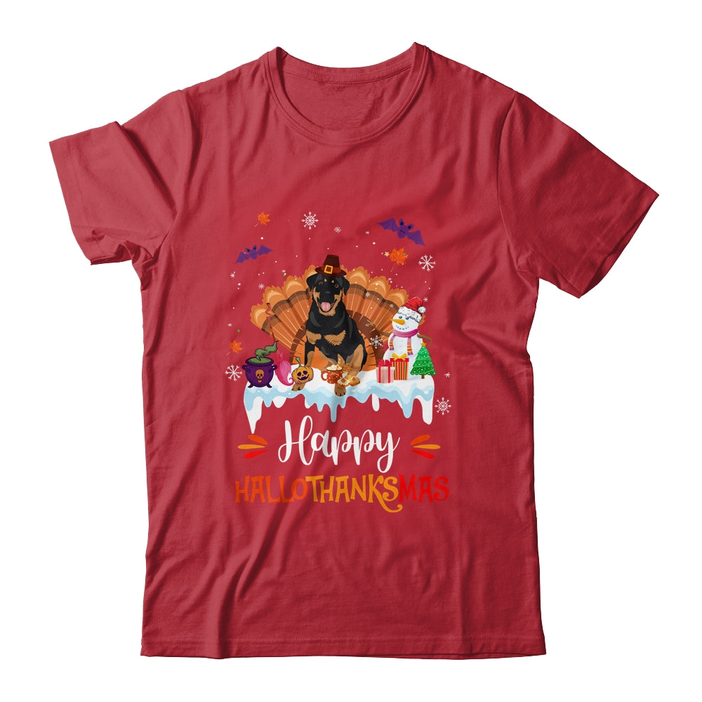 Rottweiler HalloThanksMas Halloween Thanksgiving Christmas Shirt & Sweatshirt | siriusteestore