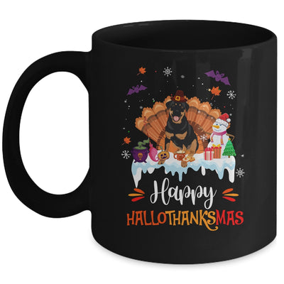 Rottweiler HalloThanksMas Halloween Thanksgiving Christmas Mug | siriusteestore