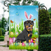 Rottweiler Happy Easter Day Holiday Flag Funny Dog Dog Wear Bunny Ears Headband Cute for Home Decor | siriusteestore