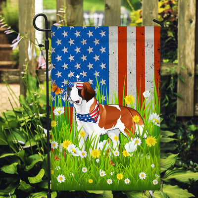 Saint Bernard American USA Flag 4th of July Dog Lover On Independence Day | siriusteestore