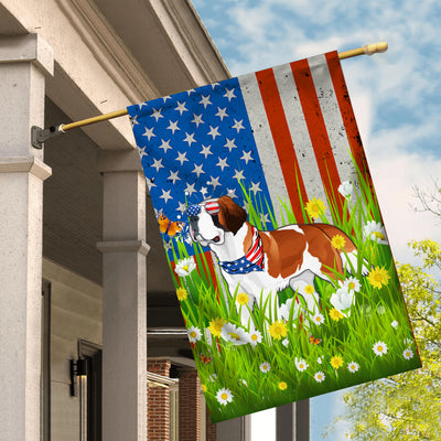 Saint Bernard American USA Flag 4th of July Dog Lover On Independence Day | siriusteestore