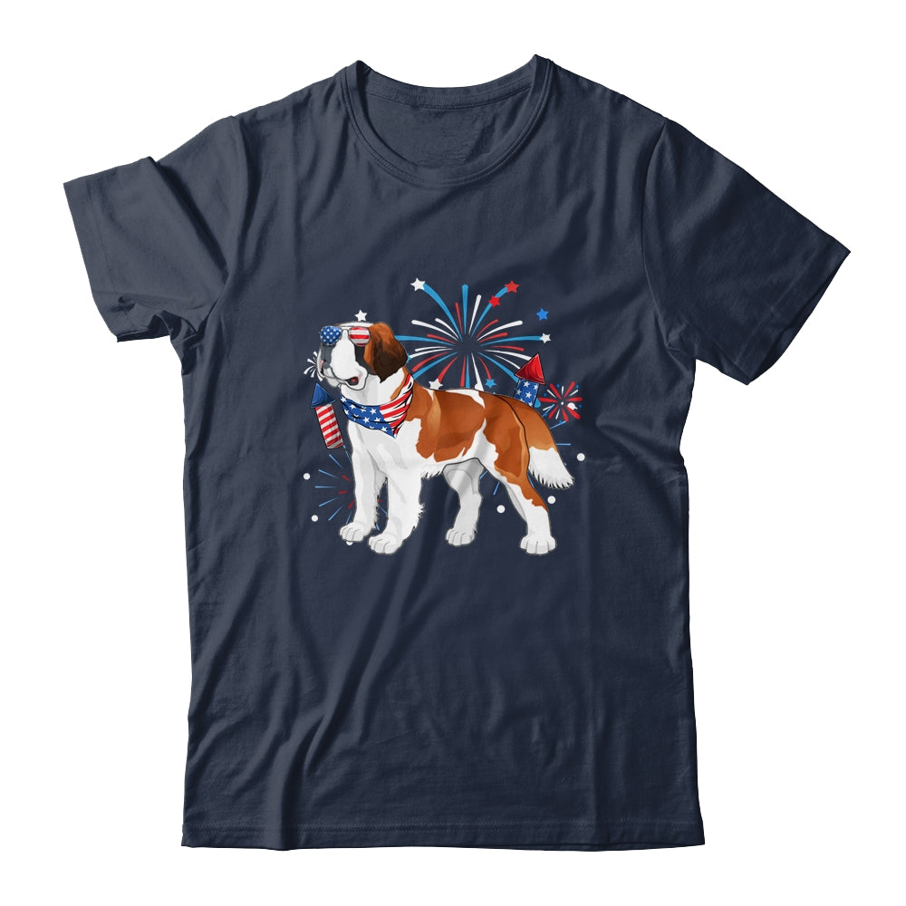Saint Bernard Dog American USA Flag 4th of July women Lover Shirt & Tank Top | siriusteestore