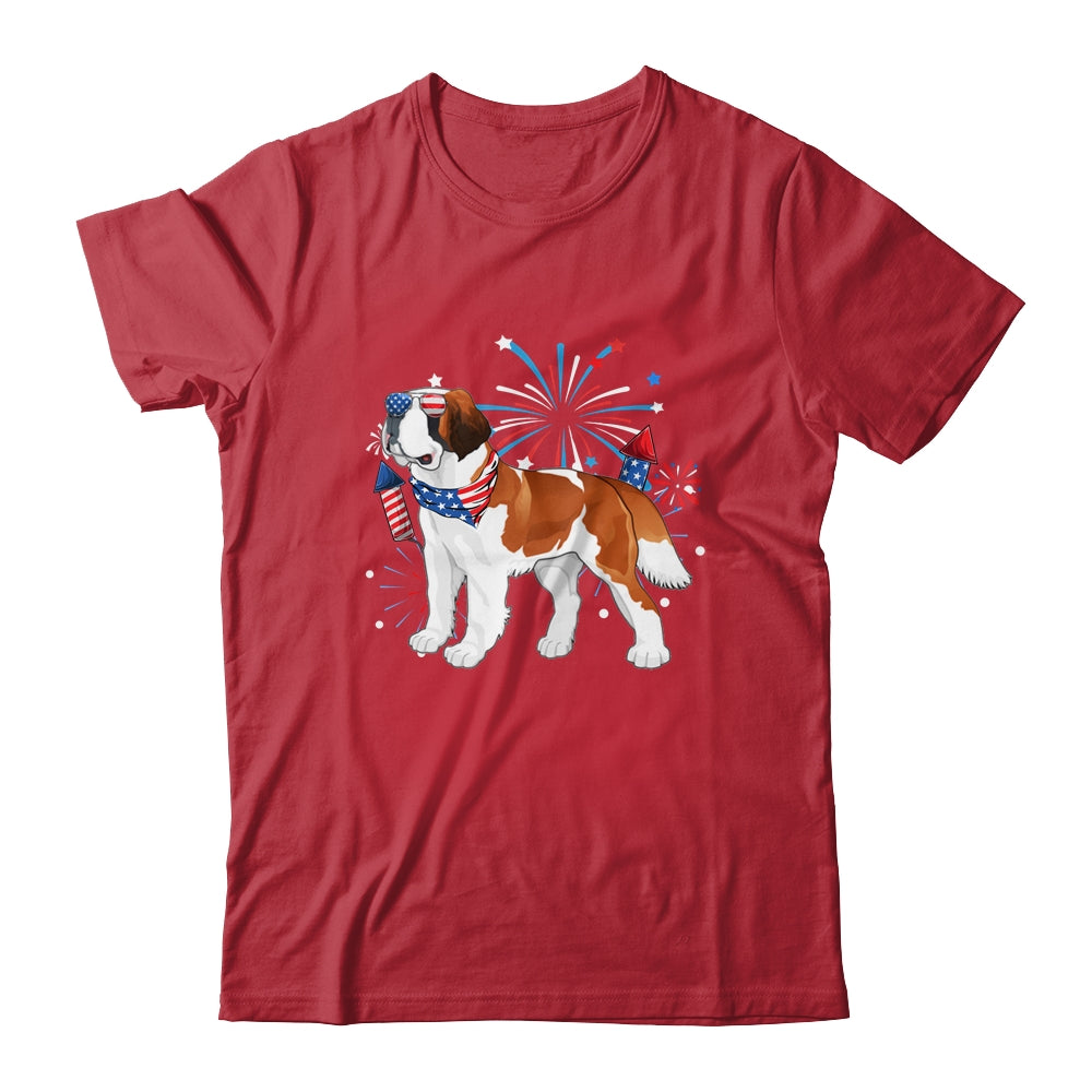 Saint Bernard Dog American USA Flag 4th of July women Lover Shirt & Tank Top | siriusteestore