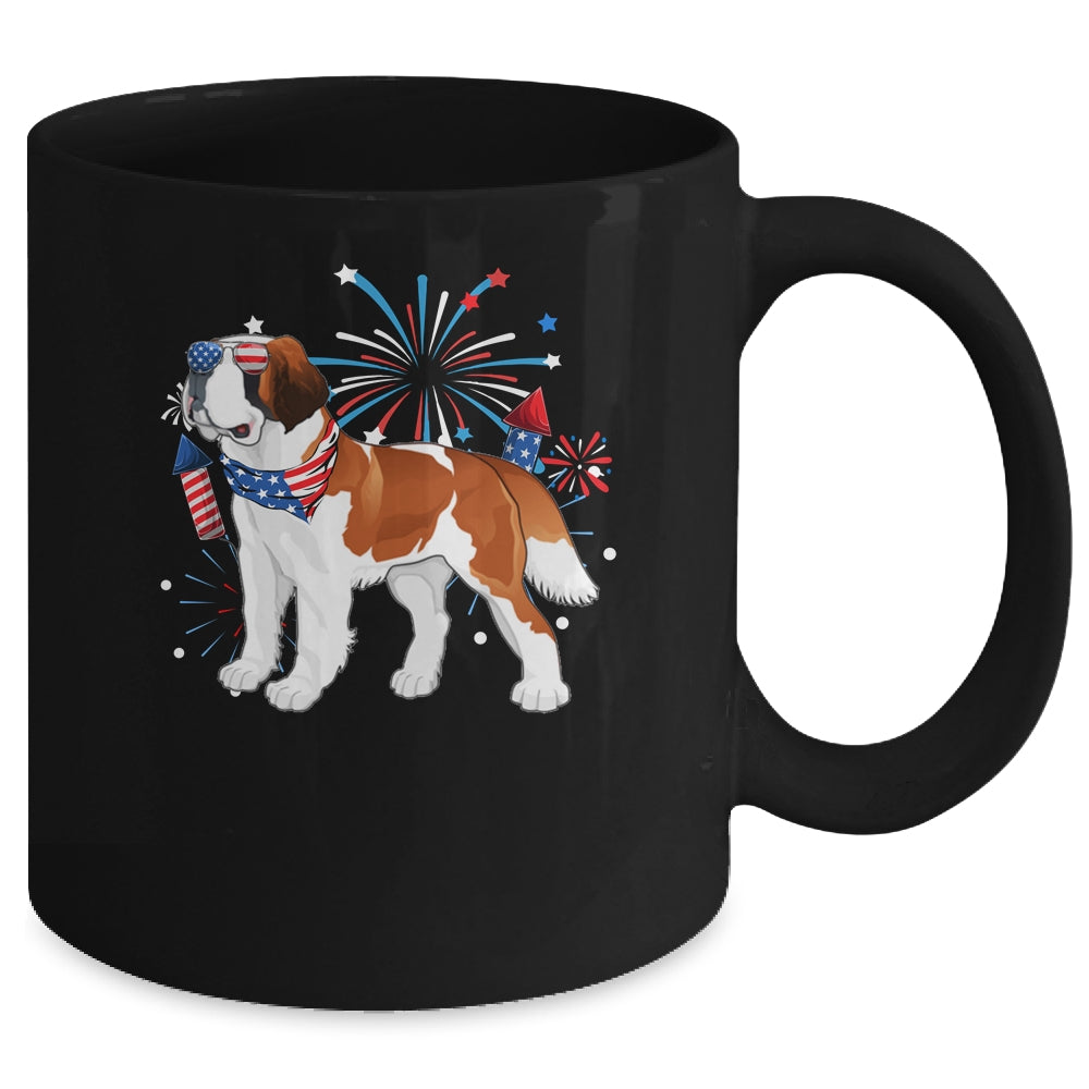 Saint Bernard Dog American USA Flag 4th of July women Lover Mug | siriusteestore