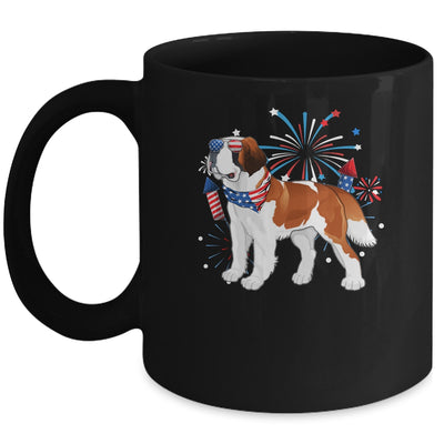 Saint Bernard Dog American USA Flag 4th of July women Lover Mug | siriusteestore