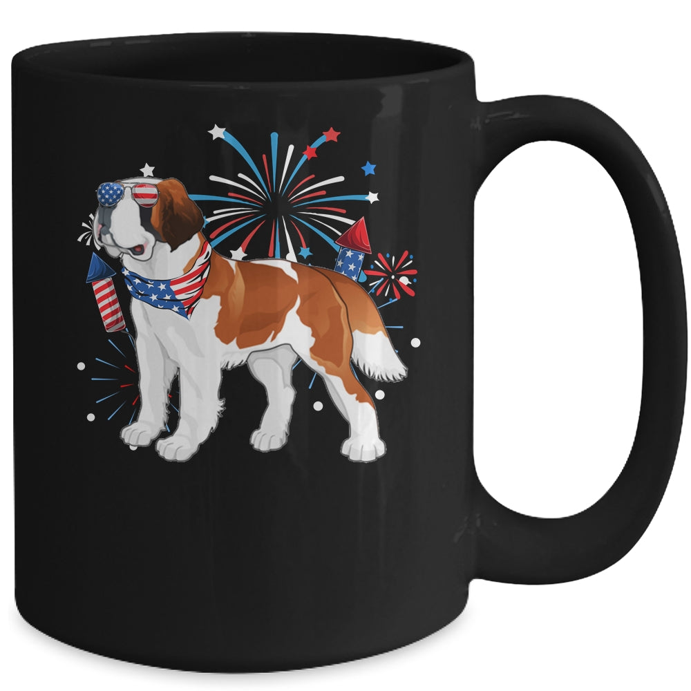 Saint Bernard Dog American USA Flag 4th of July women Lover Mug | siriusteestore
