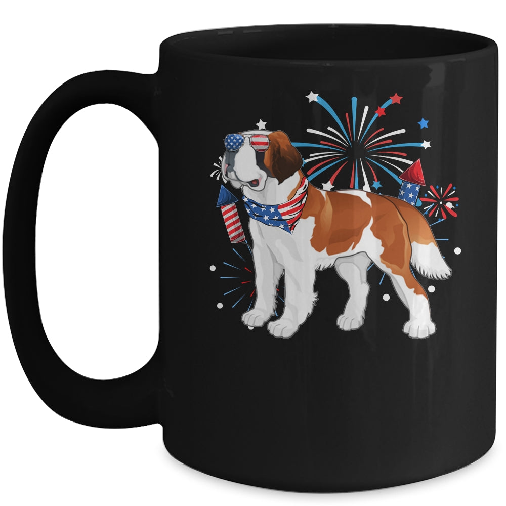 Saint Bernard Dog American USA Flag 4th of July women Lover Mug | siriusteestore