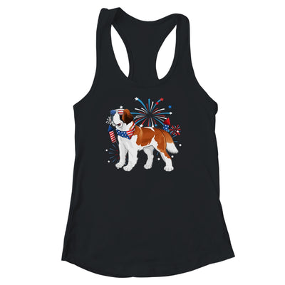 Saint Bernard Dog American USA Flag 4th of July women Lover Shirt & Tank Top | siriusteestore