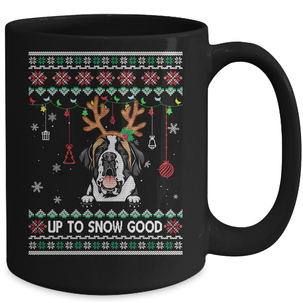 Saint Bernard Dog Reindeer Ugly Christmas Xmas Mug | siriusteestore