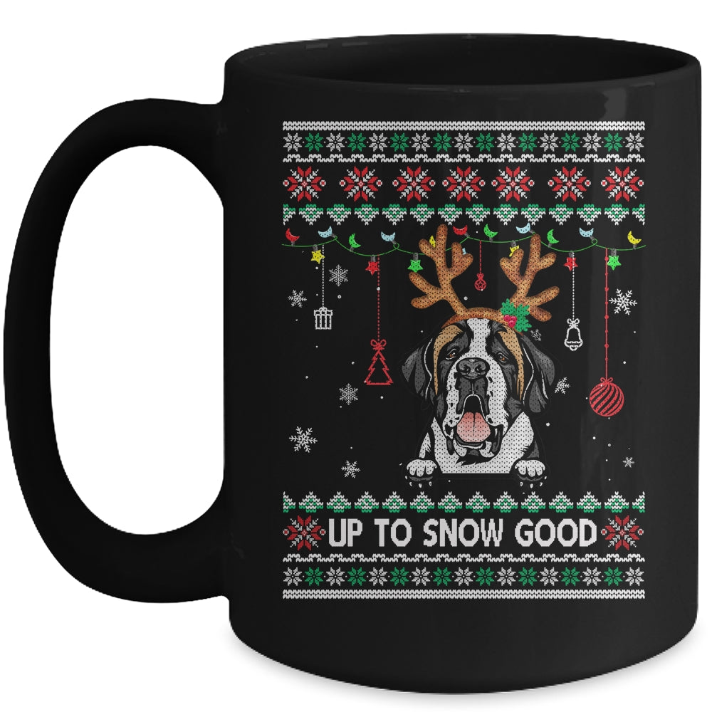 Saint Bernard Dog Reindeer Ugly Christmas Xmas Mug | siriusteestore