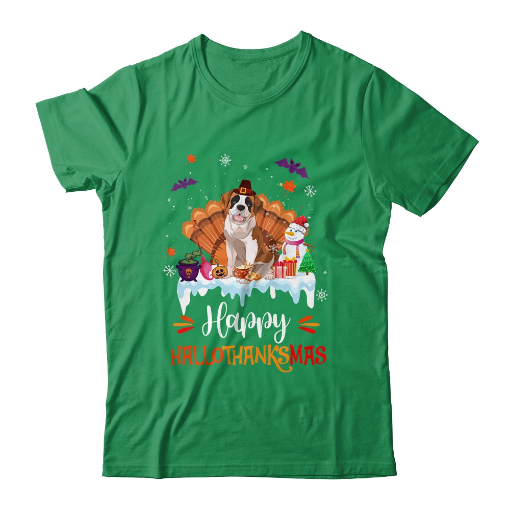 Saint Bernard Happy HalloThanksMas Halloween Christmas Shirt & Sweatshirt | siriusteestore