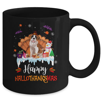 Saint Bernard Happy HalloThanksMas Halloween Christmas Mug | siriusteestore
