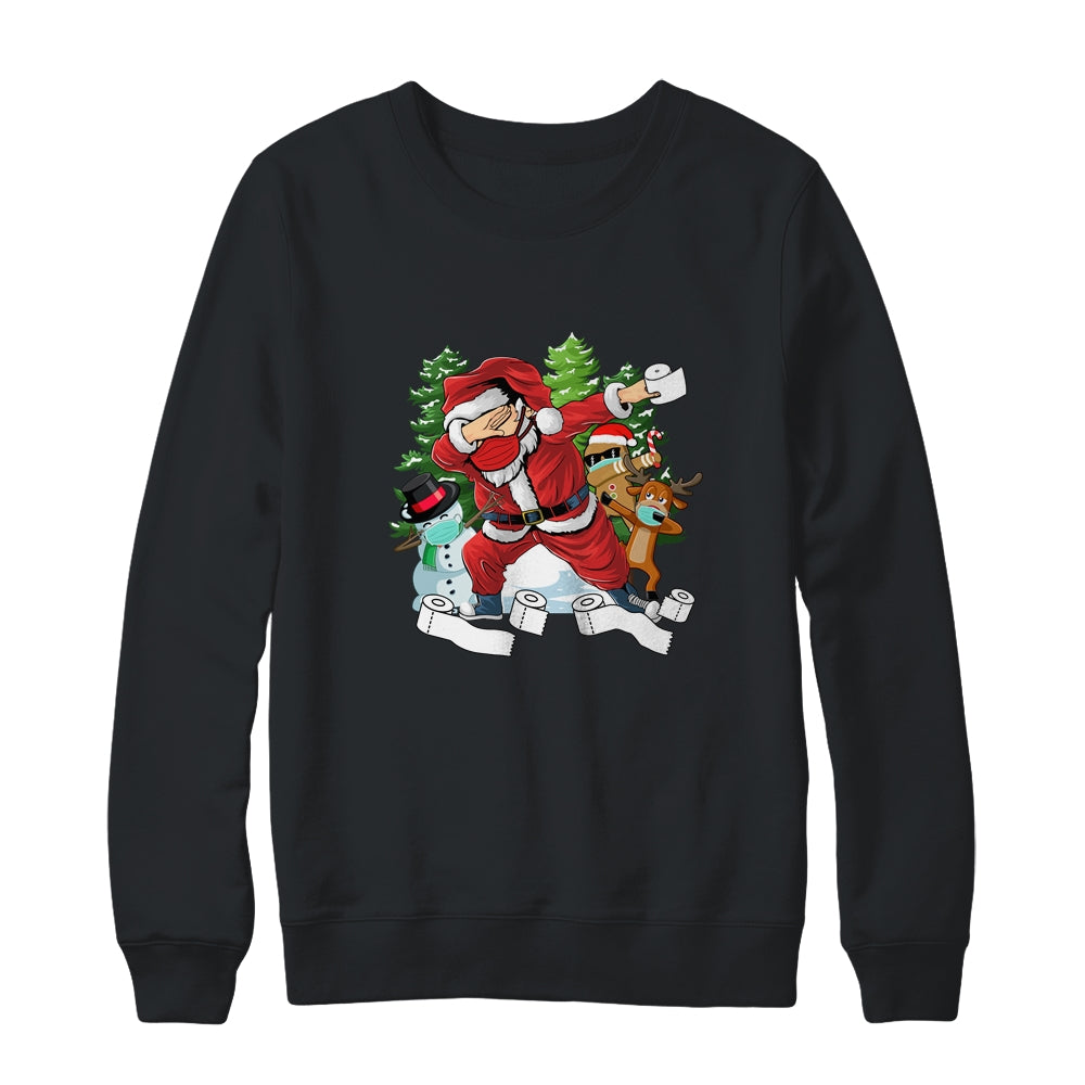 Santa And Friends Wearing Mask New Christmas Quarantine Shirt & Sweatshirt | siriusteestore