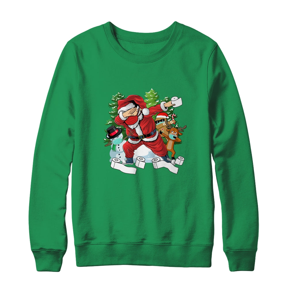 Santa And Friends Wearing Mask New Christmas Quarantine Shirt & Sweatshirt | siriusteestore