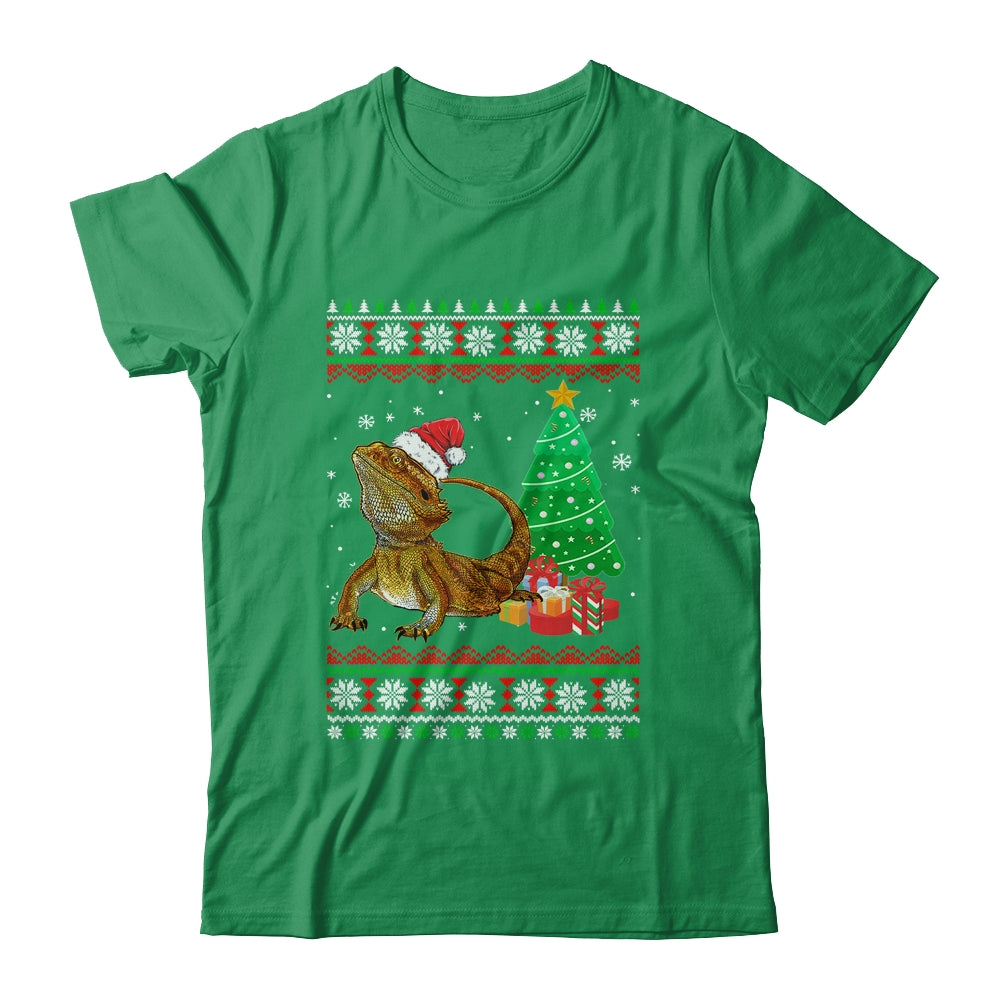 Santa Bearded Dragon Christmas Ugly Xmas Reptile Lover Shirt & Sweatshirt | siriusteestore
