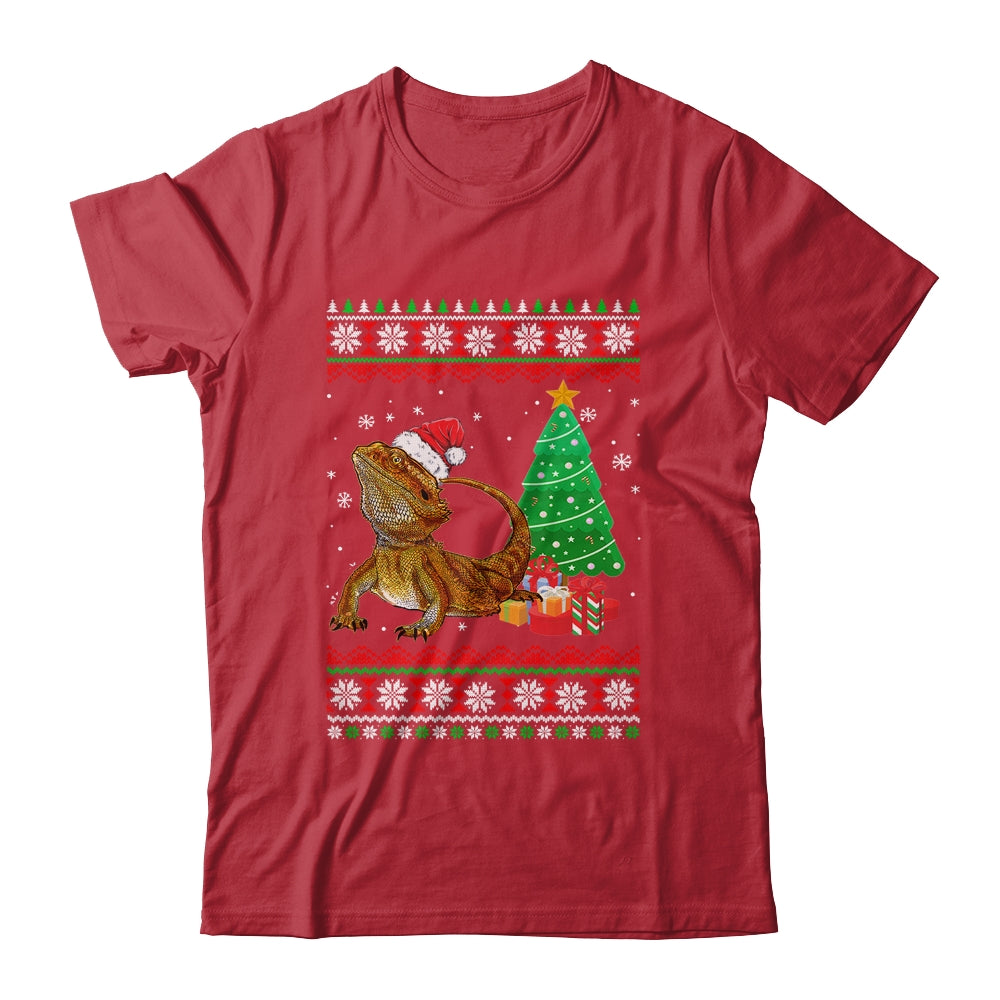 Santa Bearded Dragon Christmas Ugly Xmas Reptile Lover Shirt & Sweatshirt | siriusteestore