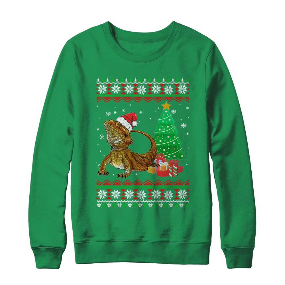 Santa Bearded Dragon Christmas Ugly Xmas Reptile Lover Shirt & Sweatshirt | siriusteestore