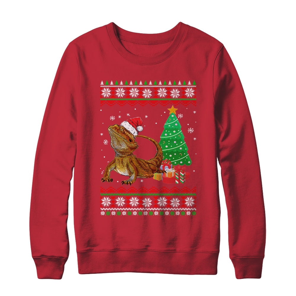 Santa Bearded Dragon Christmas Ugly Xmas Reptile Lover Shirt & Sweatshirt | siriusteestore