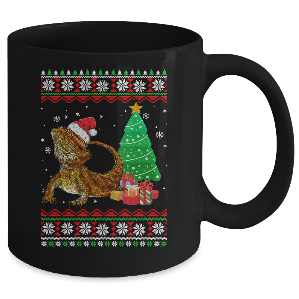Santa Bearded Dragon Christmas Ugly Xmas Reptile Lover Mug | siriusteestore