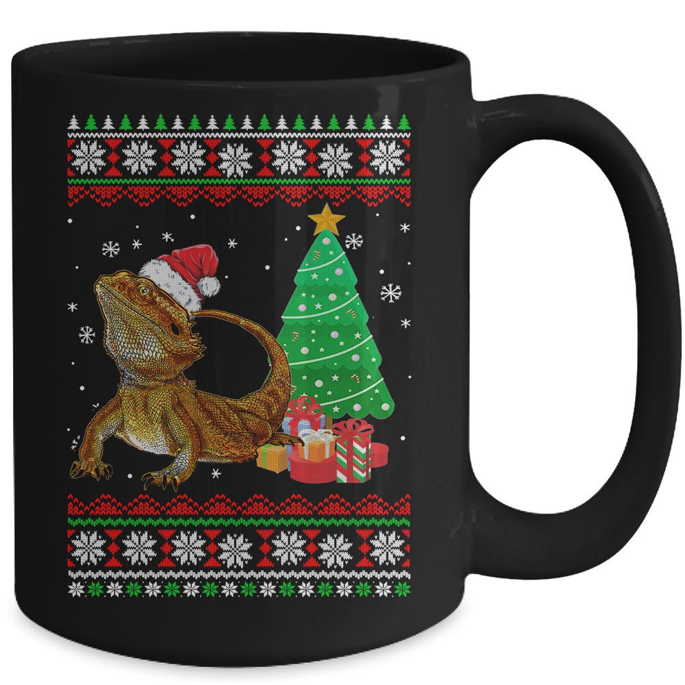 Santa Bearded Dragon Christmas Ugly Xmas Reptile Lover Mug | siriusteestore