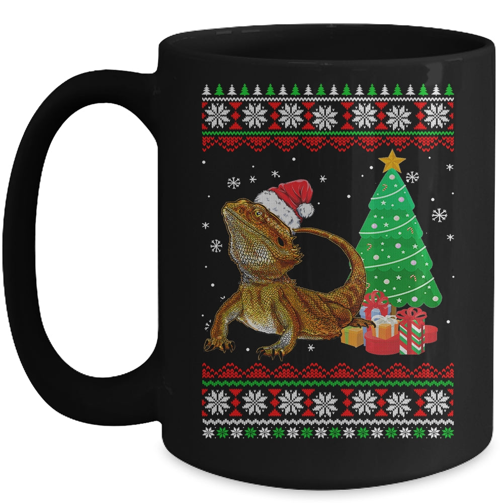 Santa Bearded Dragon Christmas Ugly Xmas Reptile Lover Mug | siriusteestore