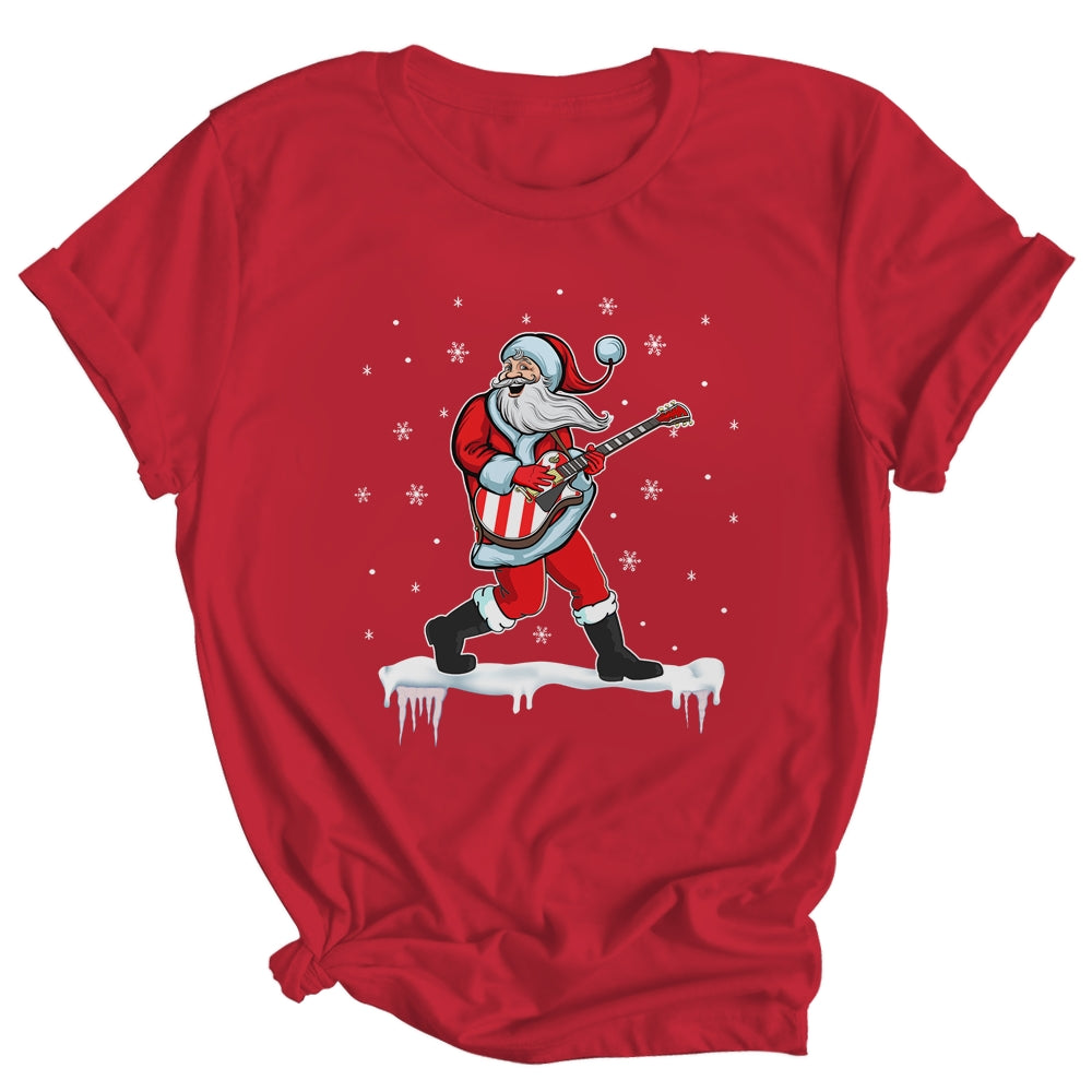 Santa Claus Play Guitar Matching Family Christmas Pajamas Shirt & Sweatshirt | siriusteestore