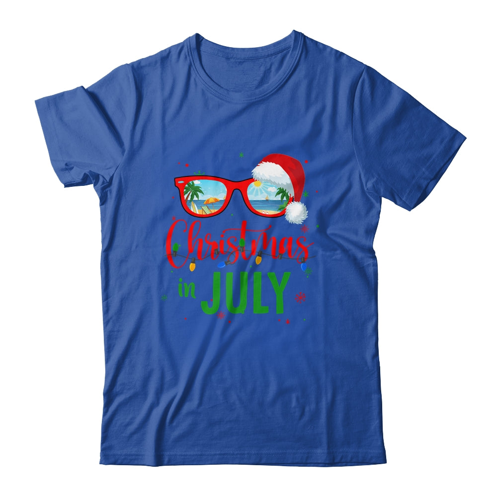Santa Hat Sunglasses Summer Christmas In July Shirt & Tank Top | siriusteestore