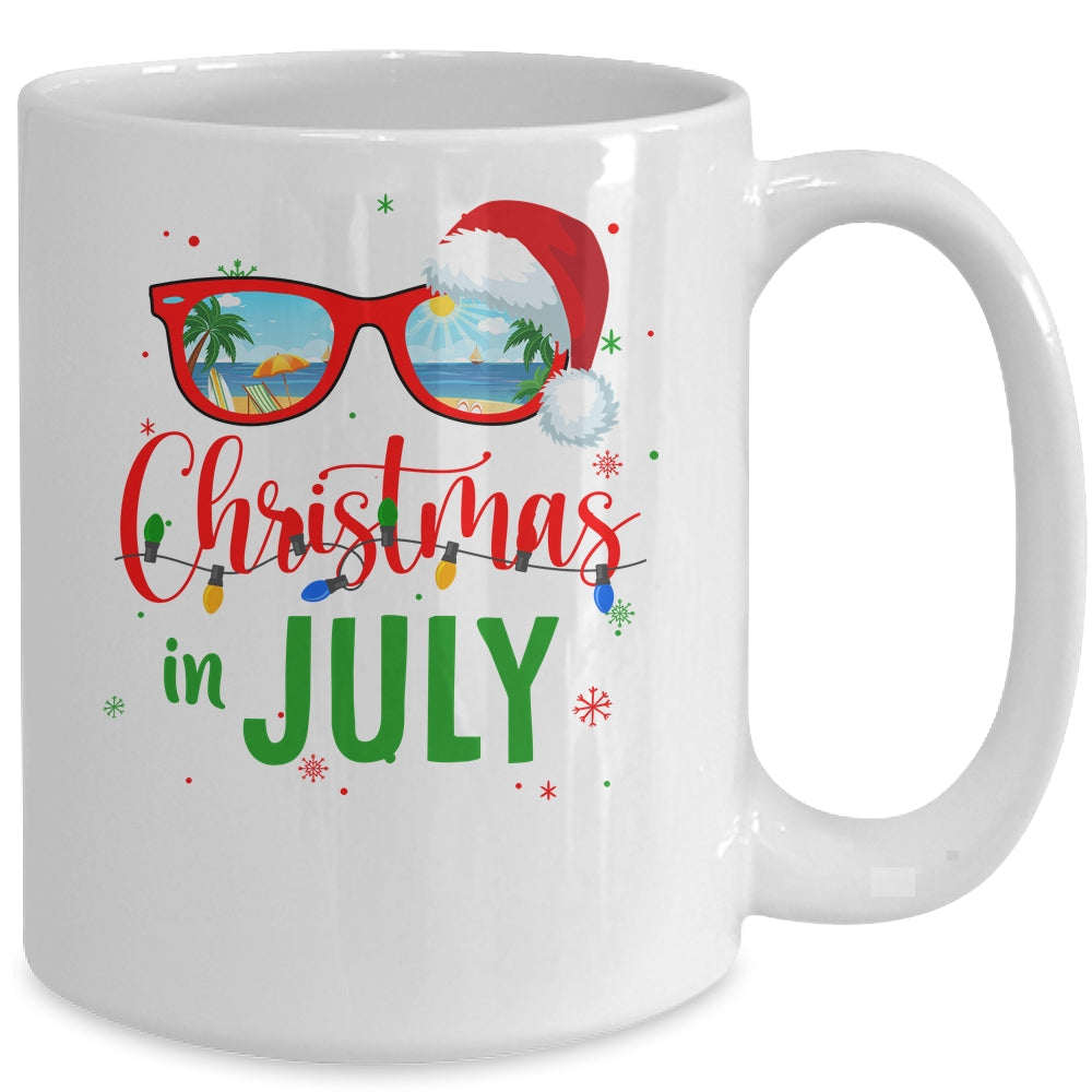 Santa Hat Sunglasses Summer Christmas In July Mug | siriusteestore