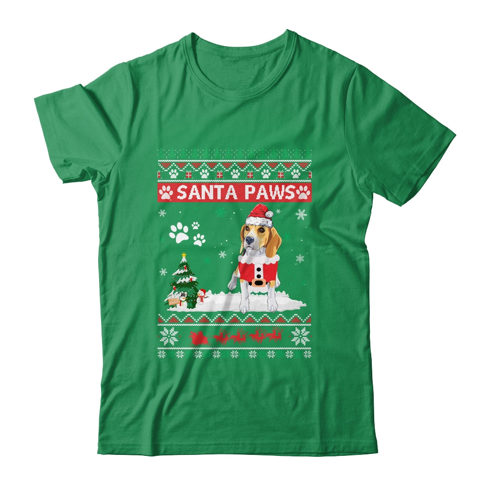Santa Paws Beagle Merry Christmas Dog Funny Xmas Shirt & Sweatshirt | siriusteestore