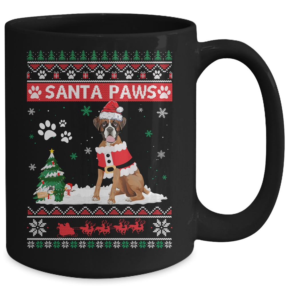 Santa Paws Boxer Merry Christmas Dog Funny Xmas Mug | siriusteestore