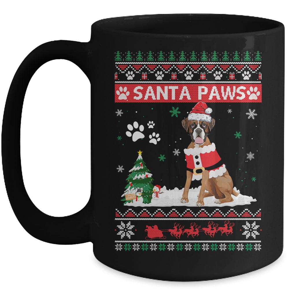 Santa Paws Boxer Merry Christmas Dog Funny Xmas Mug | siriusteestore