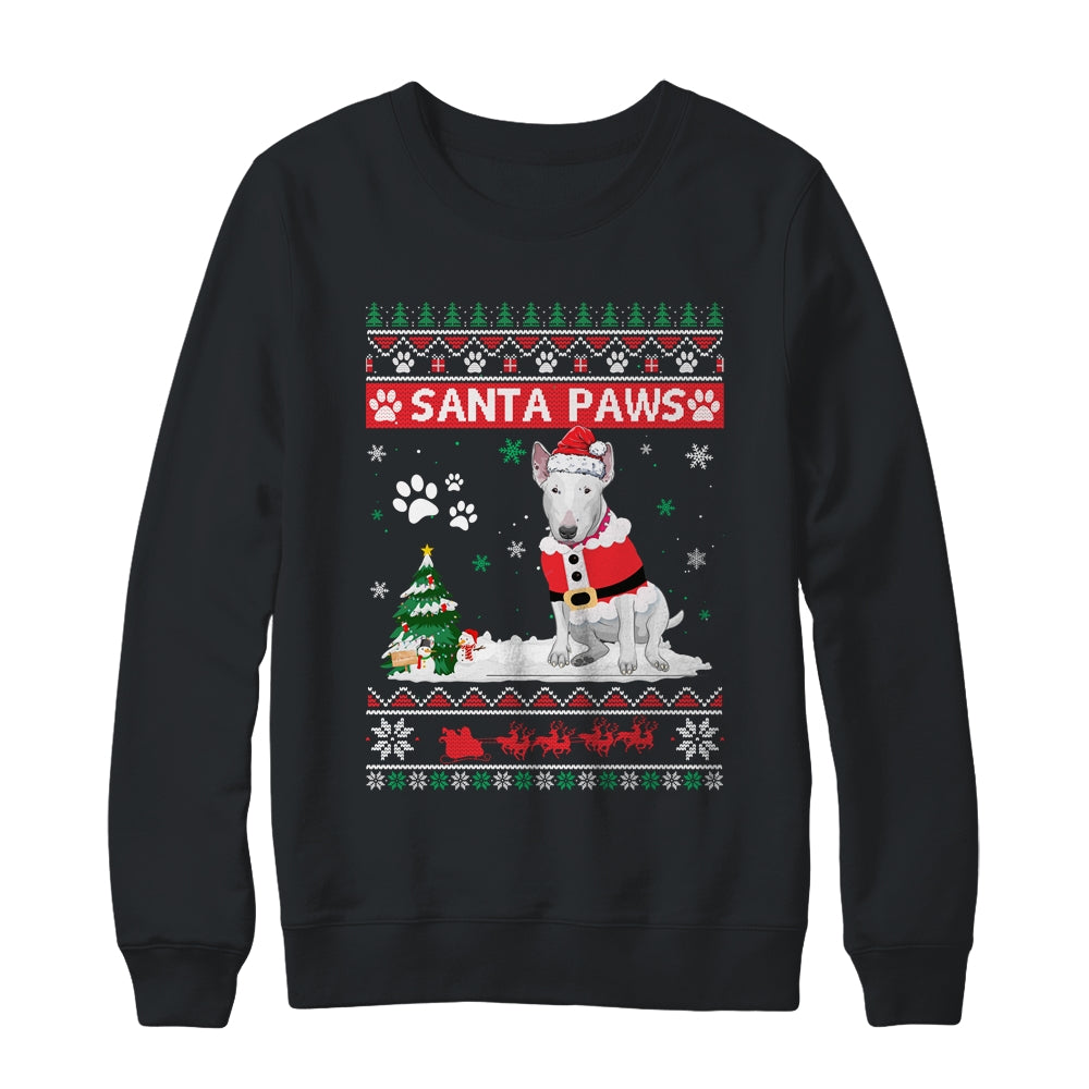 Santa Paws Bull Terrier Merry Christmas Dog Funny Xmas Shirt & Sweatshirt | siriusteestore