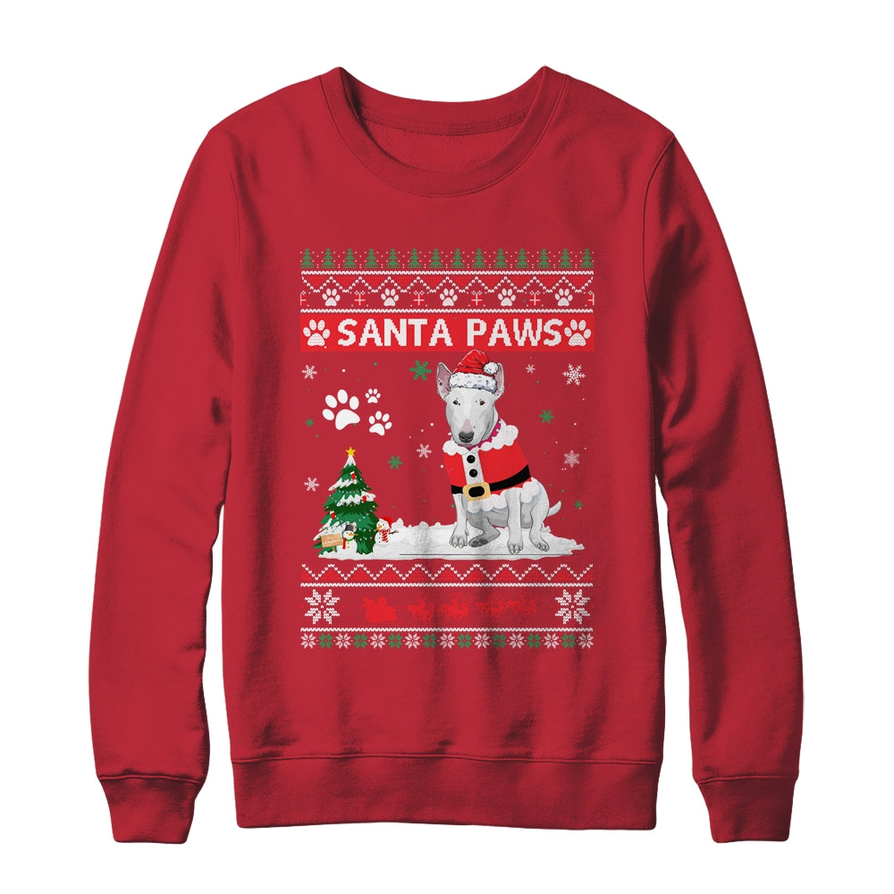 Santa Paws Bull Terrier Merry Christmas Dog Funny Xmas Shirt & Sweatshirt | siriusteestore