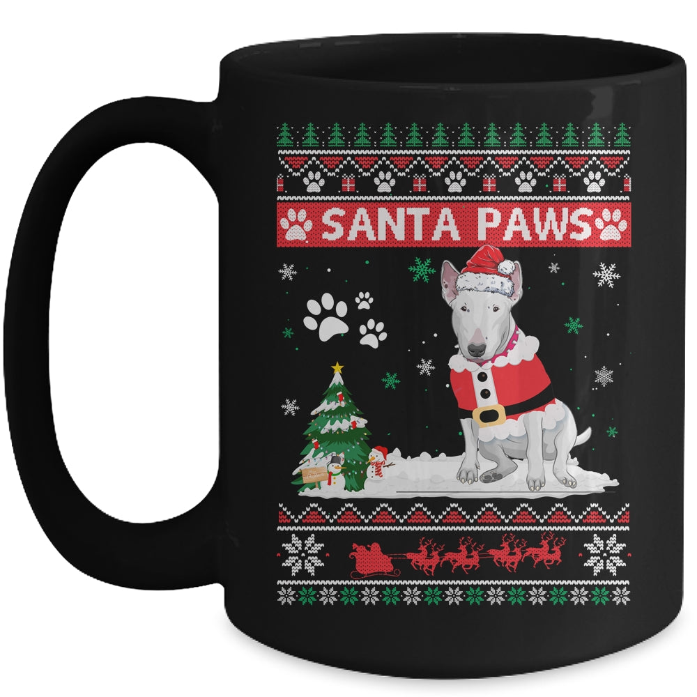 Santa Paws Bull Terrier Merry Christmas Dog Funny Xmas Mug | siriusteestore