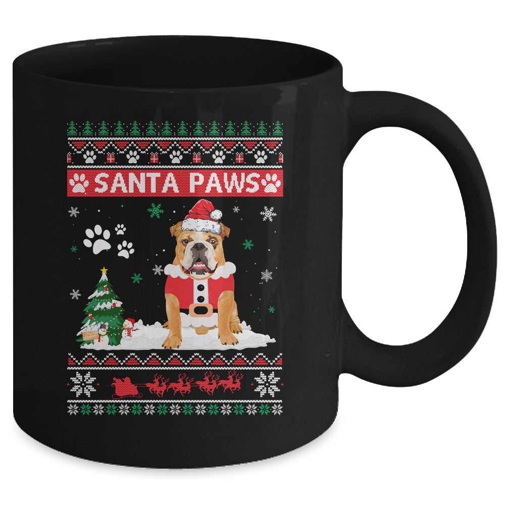 Santa Paws Bulldog Merry Christmas Dog Funny Xmas Mug | siriusteestore