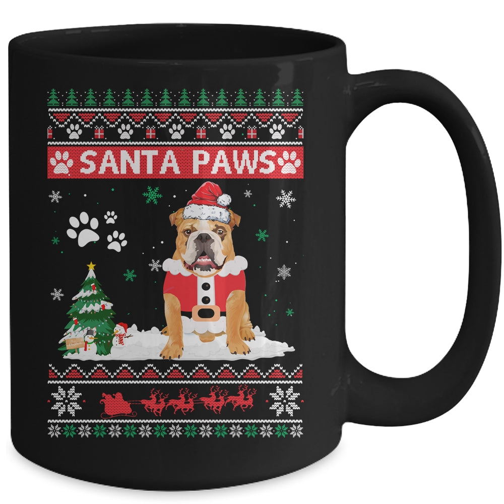 Santa Paws Bulldog Merry Christmas Dog Funny Xmas Mug | siriusteestore