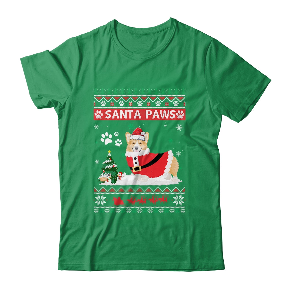 Santa Paws Corgi Merry Christmas Dog Funny Xmas Shirt & Sweatshirt | siriusteestore