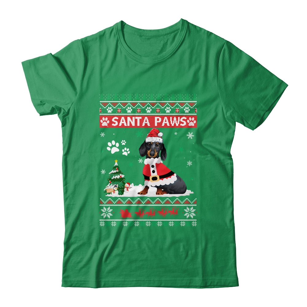 Santa Paws Dachshund Merry Christmas Dog Funny Xmas Shirt & Sweatshirt | siriusteestore