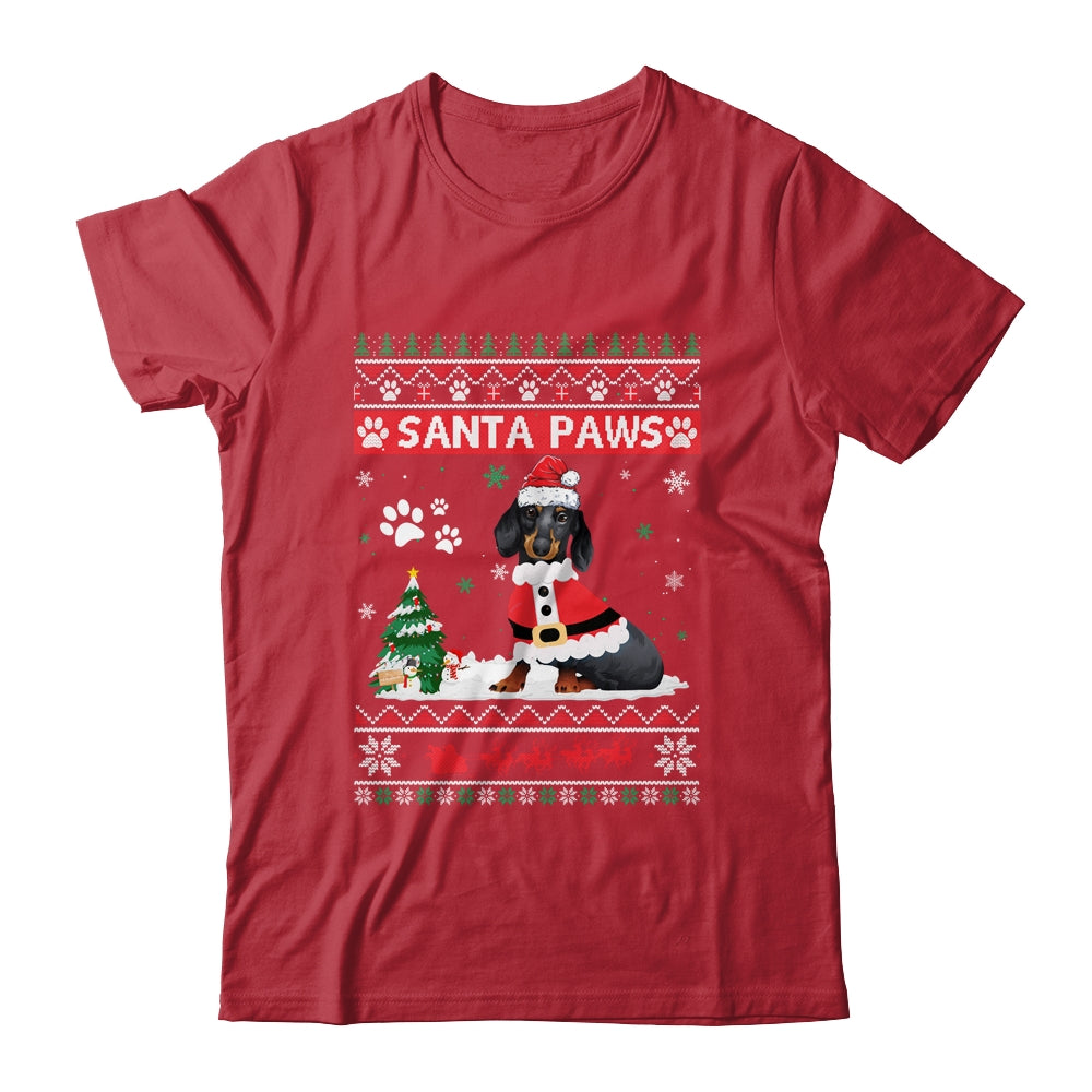 Santa Paws Dachshund Merry Christmas Dog Funny Xmas Shirt & Sweatshirt | siriusteestore