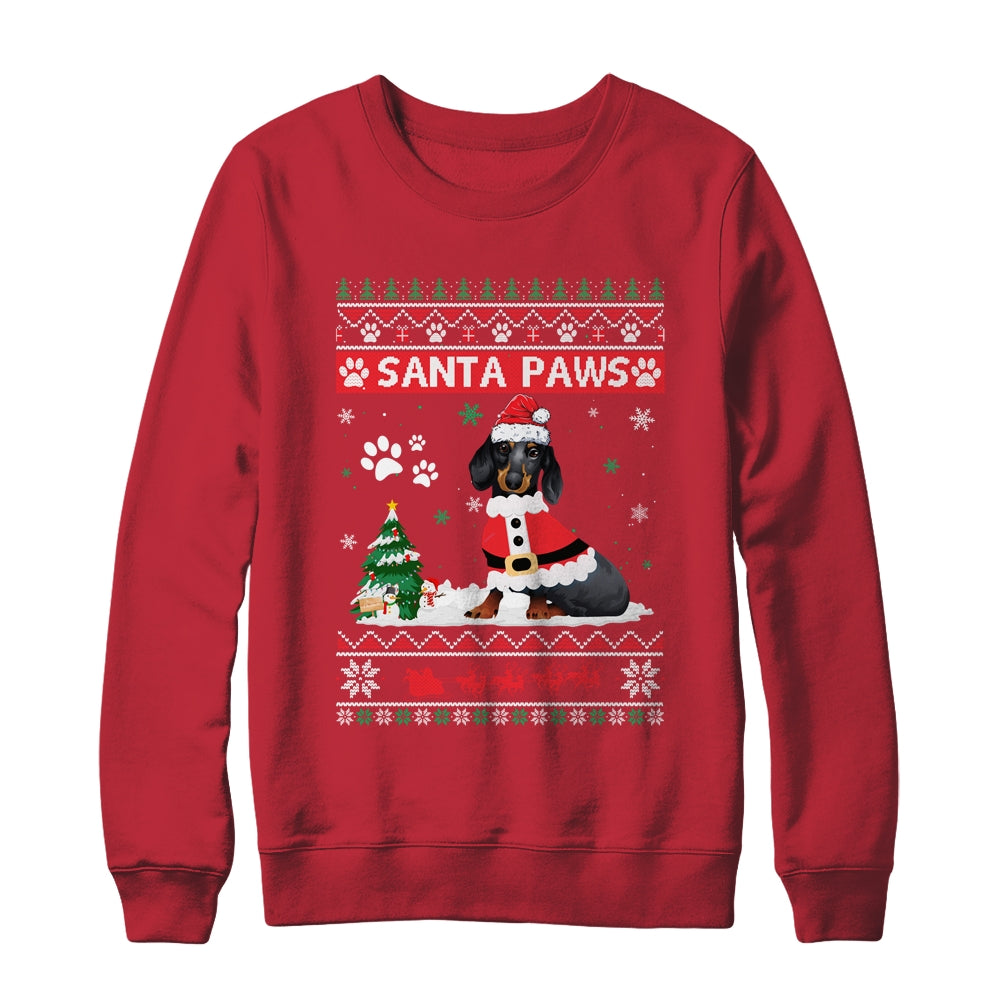 Santa Paws Dachshund Merry Christmas Dog Funny Xmas Shirt & Sweatshirt | siriusteestore