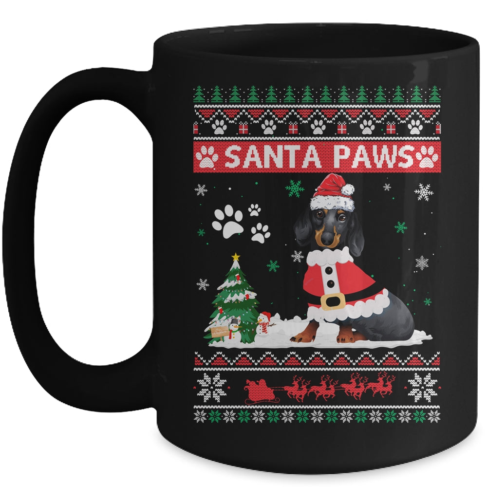 Santa Paws Dachshund Merry Christmas Dog Funny Xmas Mug | siriusteestore