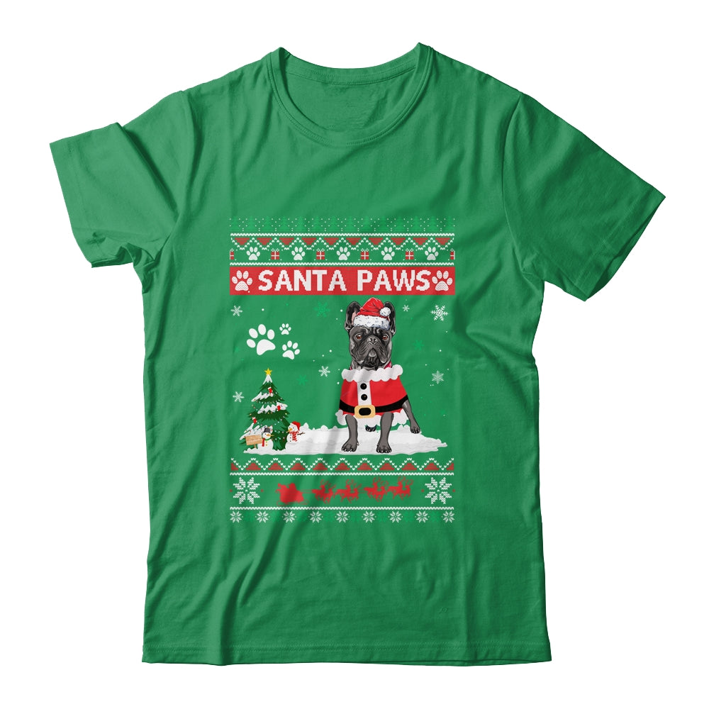 Santa Paws French Bulldog Merry Christmas Dog Funny Xmas Shirt & Sweatshirt | siriusteestore