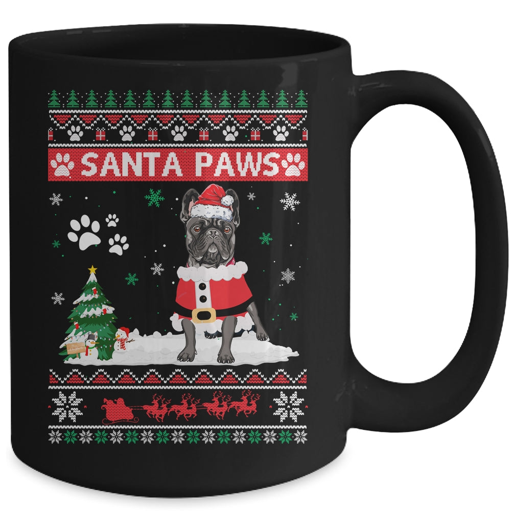 Santa Paws French Bulldog Merry Christmas Dog Funny Xmas Mug | siriusteestore