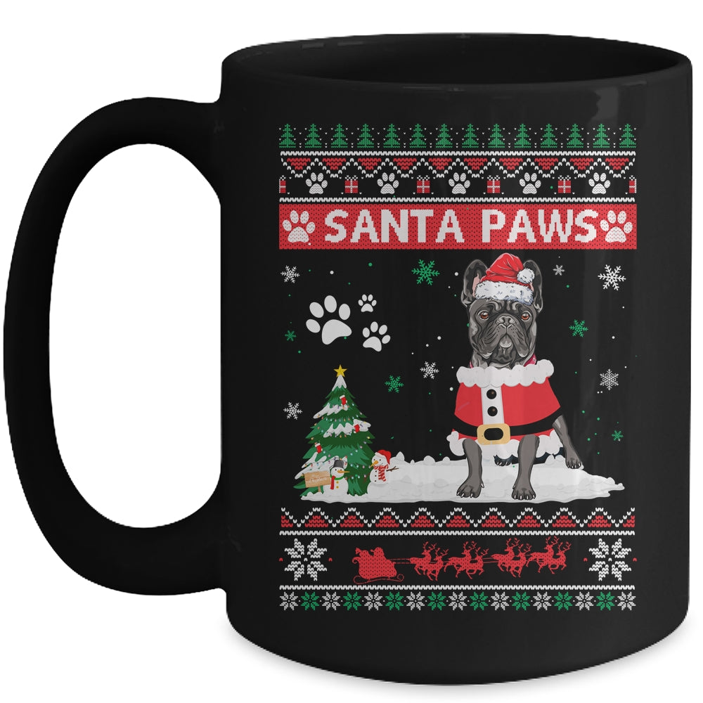 Santa Paws French Bulldog Merry Christmas Dog Funny Xmas Mug | siriusteestore
