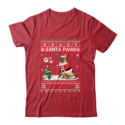 Santa Paws German Shepherd Merry Christmas Dog Funny Xmas Shirt & Sweatshirt | siriusteestore