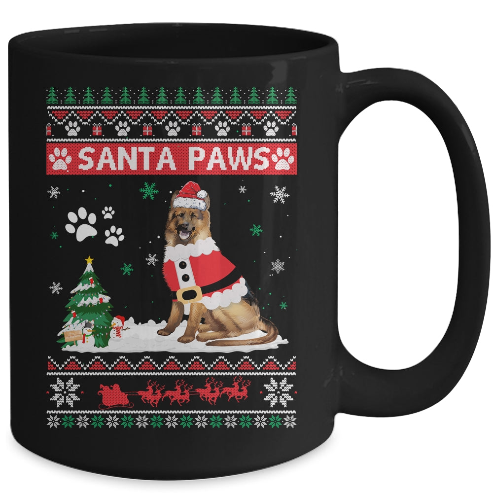 Santa Paws German Shepherd Merry Christmas Dog Funny Xmas Mug | siriusteestore