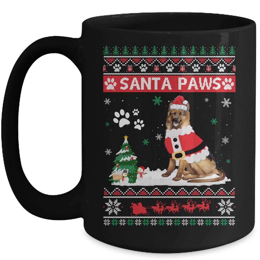 Santa Paws German Shepherd Merry Christmas Dog Funny Xmas Mug | siriusteestore