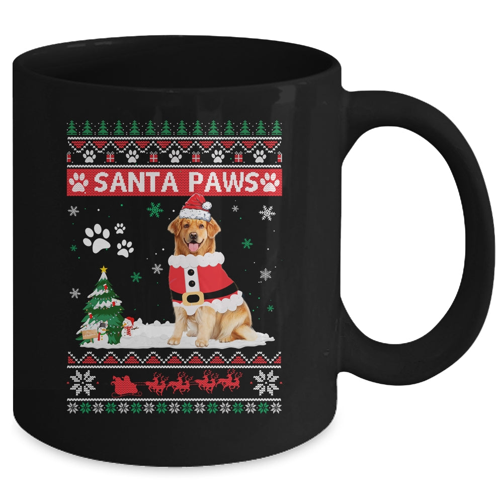 Santa Paws Golden Retriever Merry Christmas Dog Funny Xmas Mug | siriusteestore