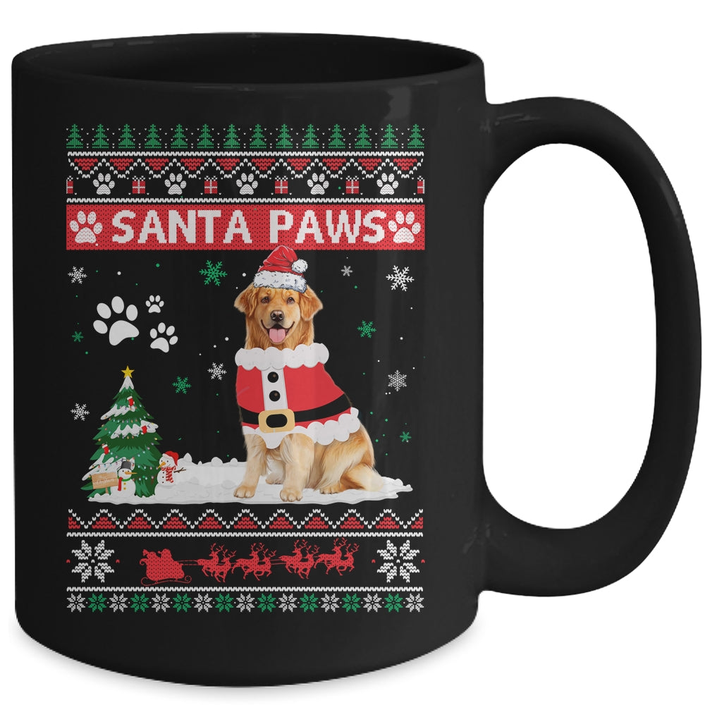 Santa Paws Golden Retriever Merry Christmas Dog Funny Xmas Mug | siriusteestore