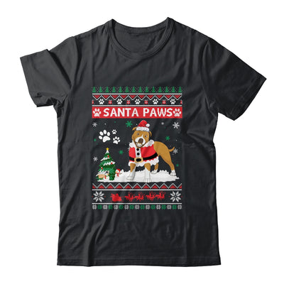 Santa Paws Pitbull Merry Christmas Dog Funny Xmas Shirt & Sweatshirt | siriusteestore